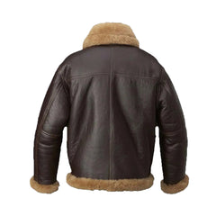 Aqua B-3 Shearling Brown Leather Aviator Jacket The Leather Fit