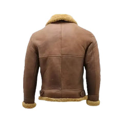 Men's Shearling Brown Leather Fur Jacket The Leather Fit
