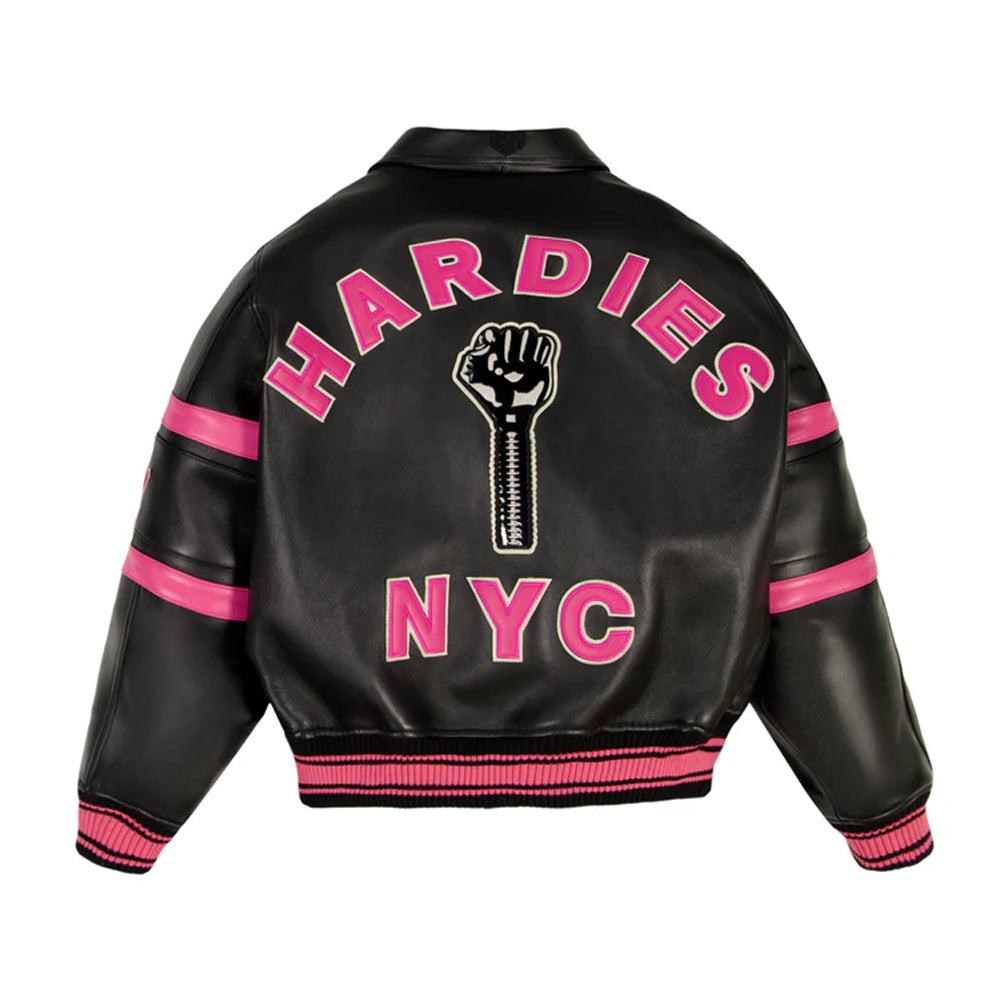PREMIUM LEATHER JACKET BLACK-PINK The Leather Fit