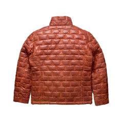 Classic Brown Leather Light Down Jacket The Leather Fit