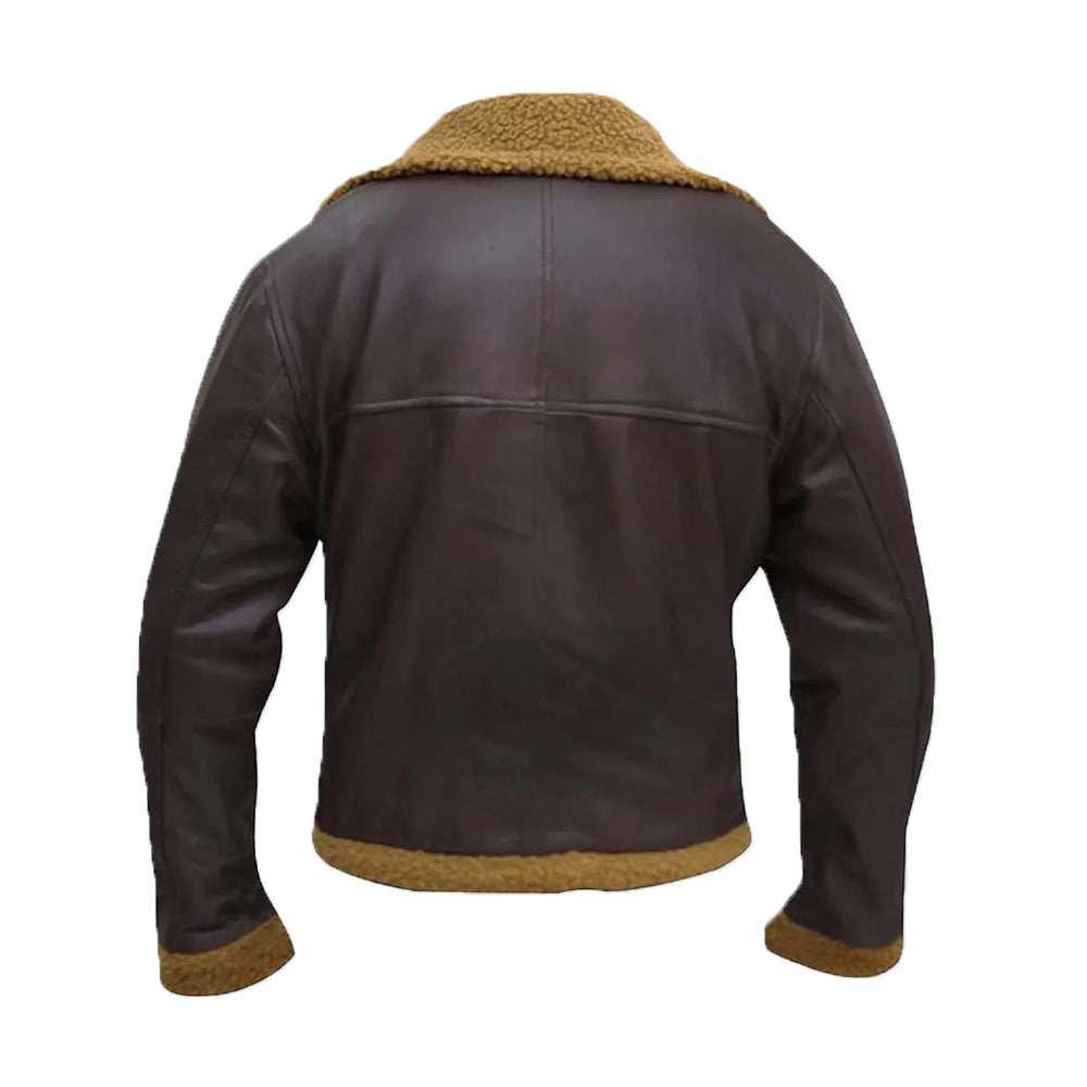 Bart B-3 Shearling Brown Leather Aviator Jacket The Leather Fit