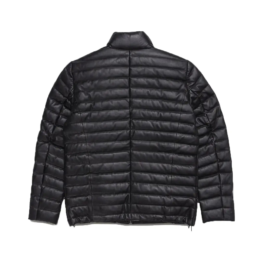 Classic Black Leather Down Jacket The Leather Fit
