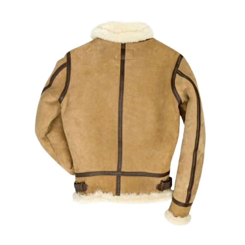 B3 Bomber Suede Leather Shearling Jacket – Unisex Shearling Jacket The Leather Fit