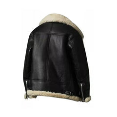 Womens Aviator Ivory Shearling Jacket The Leather Fit