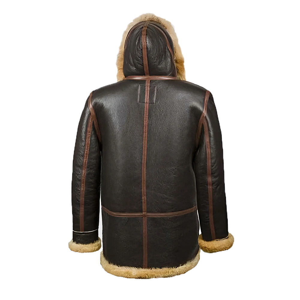 Connor Men’s Dark Brown B-7 Bomber Leather Jacket The Leather Fit