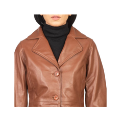 Alexis Brown Single Breasted Leather Coat - The Leather Fit