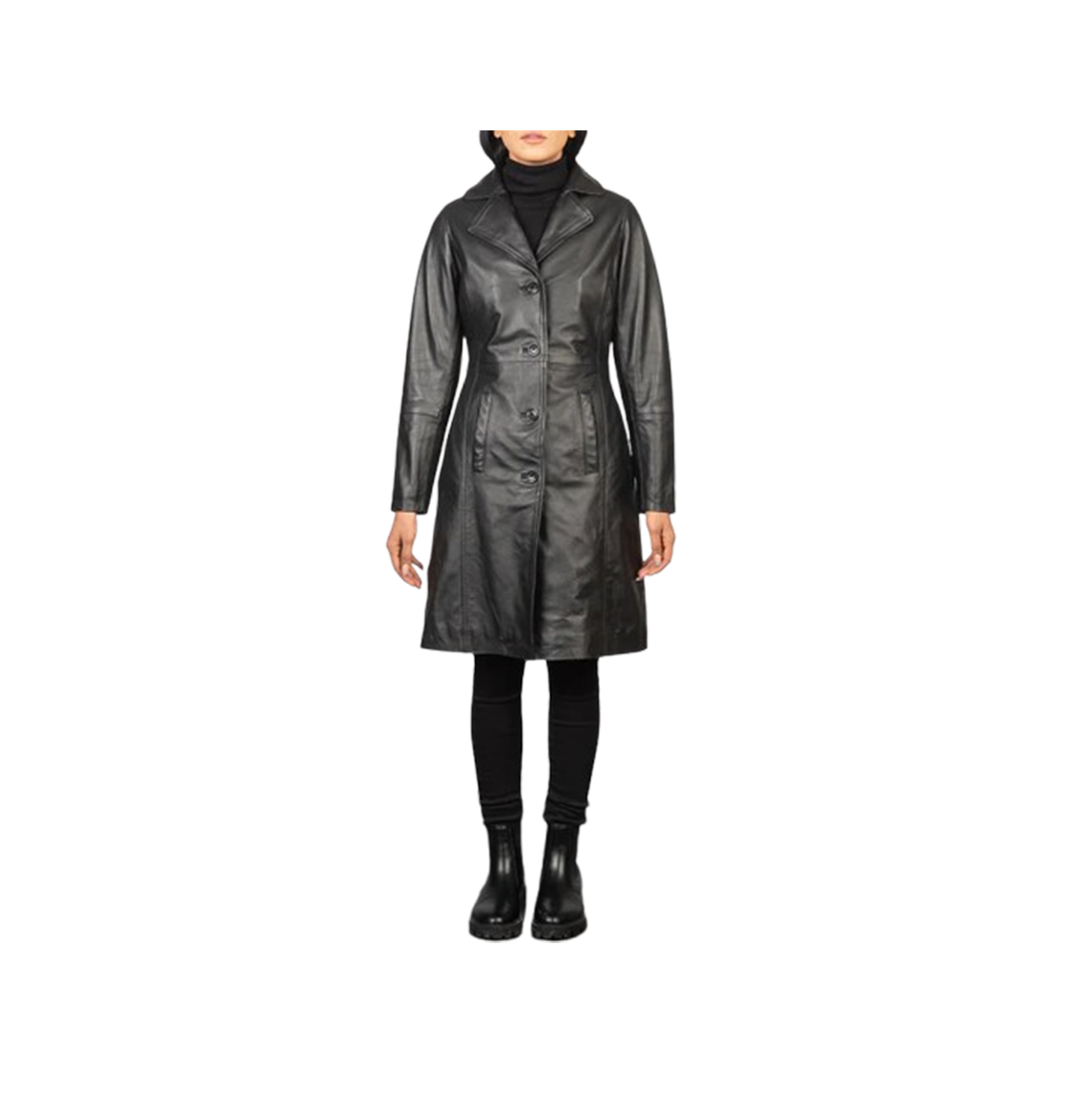 Alexis Brown Single Breasted Leather Coat - The Leather Fit