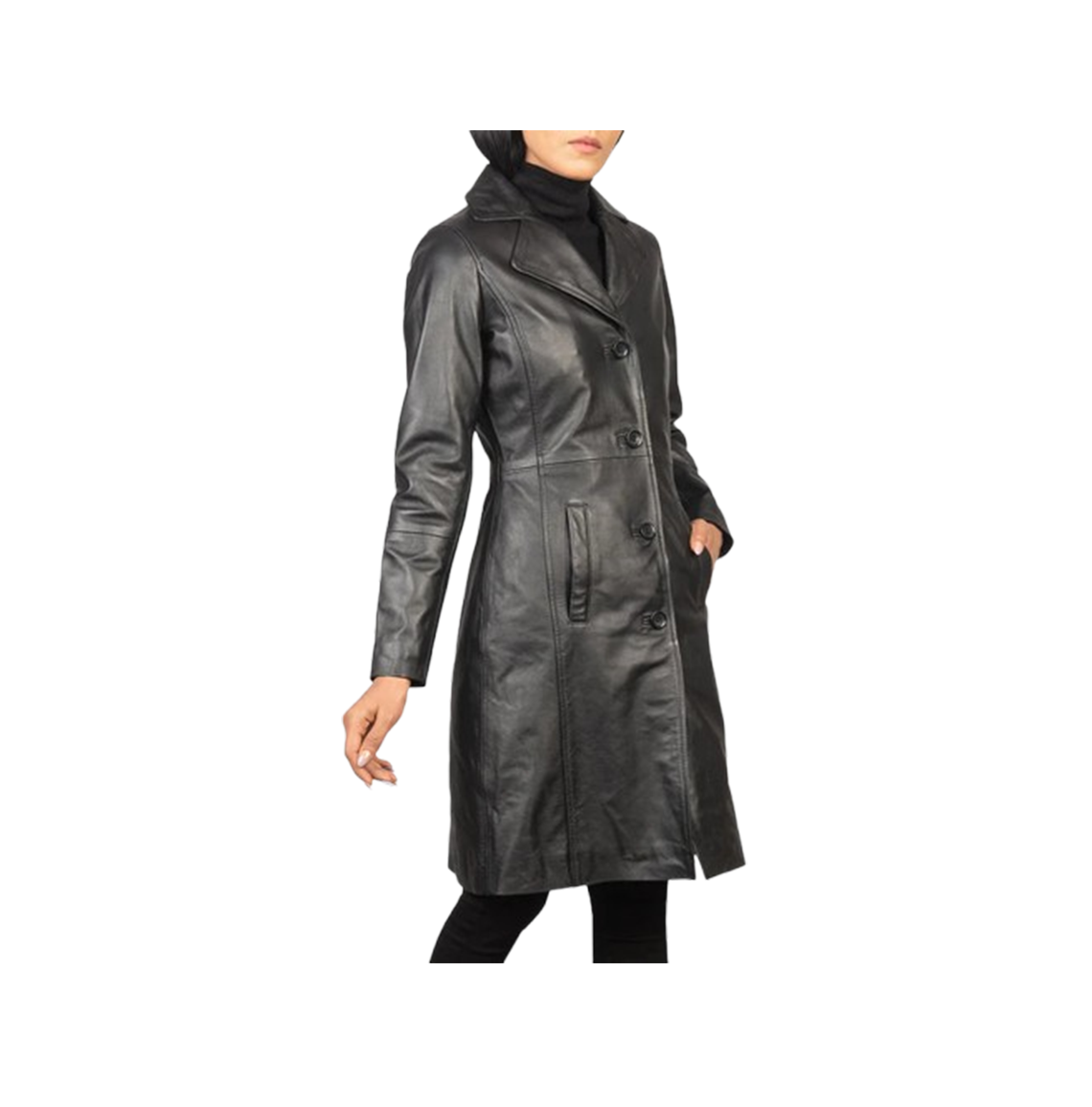 Alexis Brown Single Breasted Leather Coat - The Leather Fit