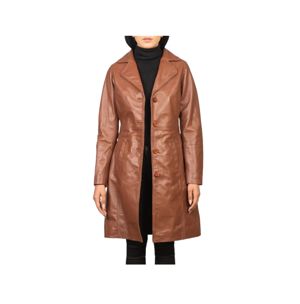 Alexis Brown Single Breasted Leather Coat - The Leather Fit