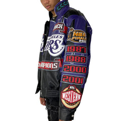 Los Angles Lakers 2001 Championship Leather Jacket - The Leather Fit