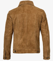 Light Brown Men's Trucker Suede Jacket The Leather Fit
