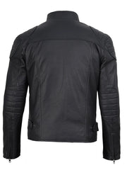 Men's Matte Black Biker Style Leather Jacket The Leather Fit