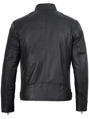 Men's Matte Black Cafe Racer Style Leather Jacket The Leather Fit