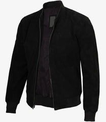 Adamsville Men's Black Suede Bomber Jacket The Leather Fit