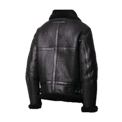 Hardy B-3 Shearling Black Leather Aviator Jacket The Leather Fit