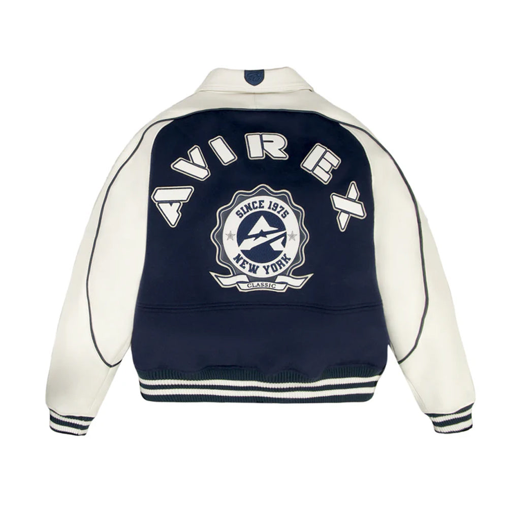 CLASSIC WHITE LEATHER VARSITY JACKET The Leather Fit