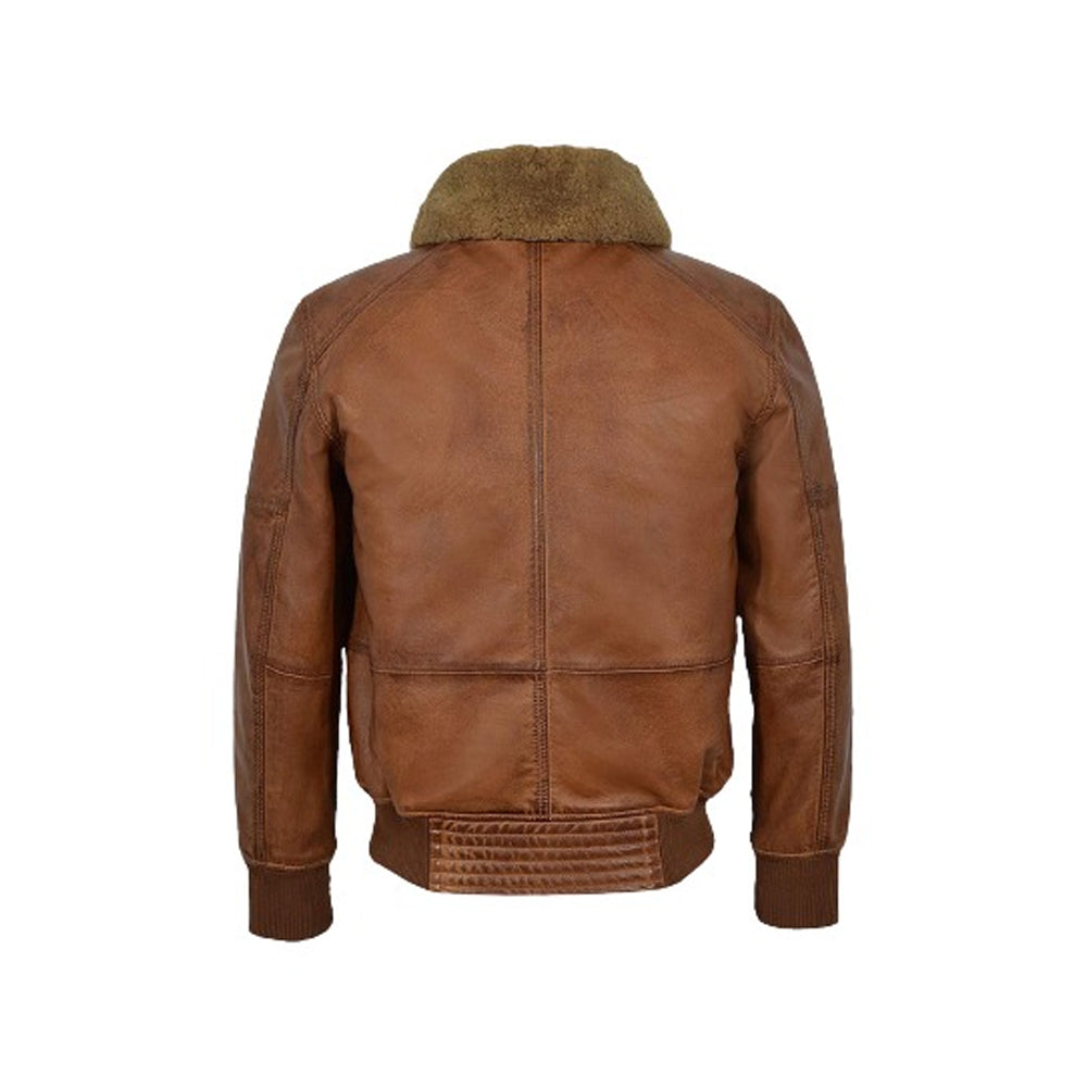 Men’s AIR Force Aviator Brown Bomber Jacket The Leather Fit