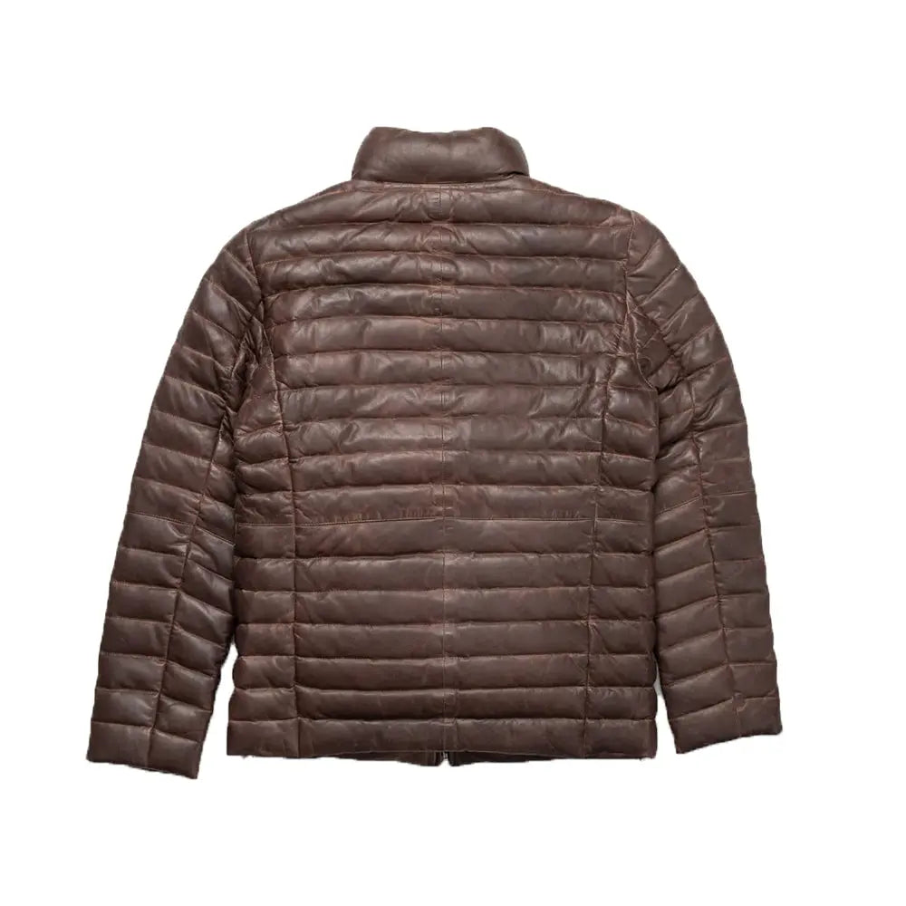 Classic Brown A2 Leather Down Jacket The Leather Fit