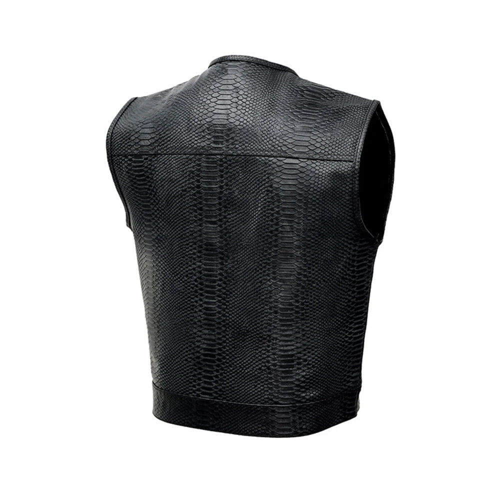 Men's Lowcut Motorcycle Leather Vest The Leather Fit