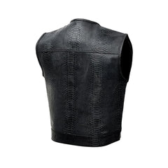 Men's Lowcut Motorcycle Leather Vest The Leather Fit