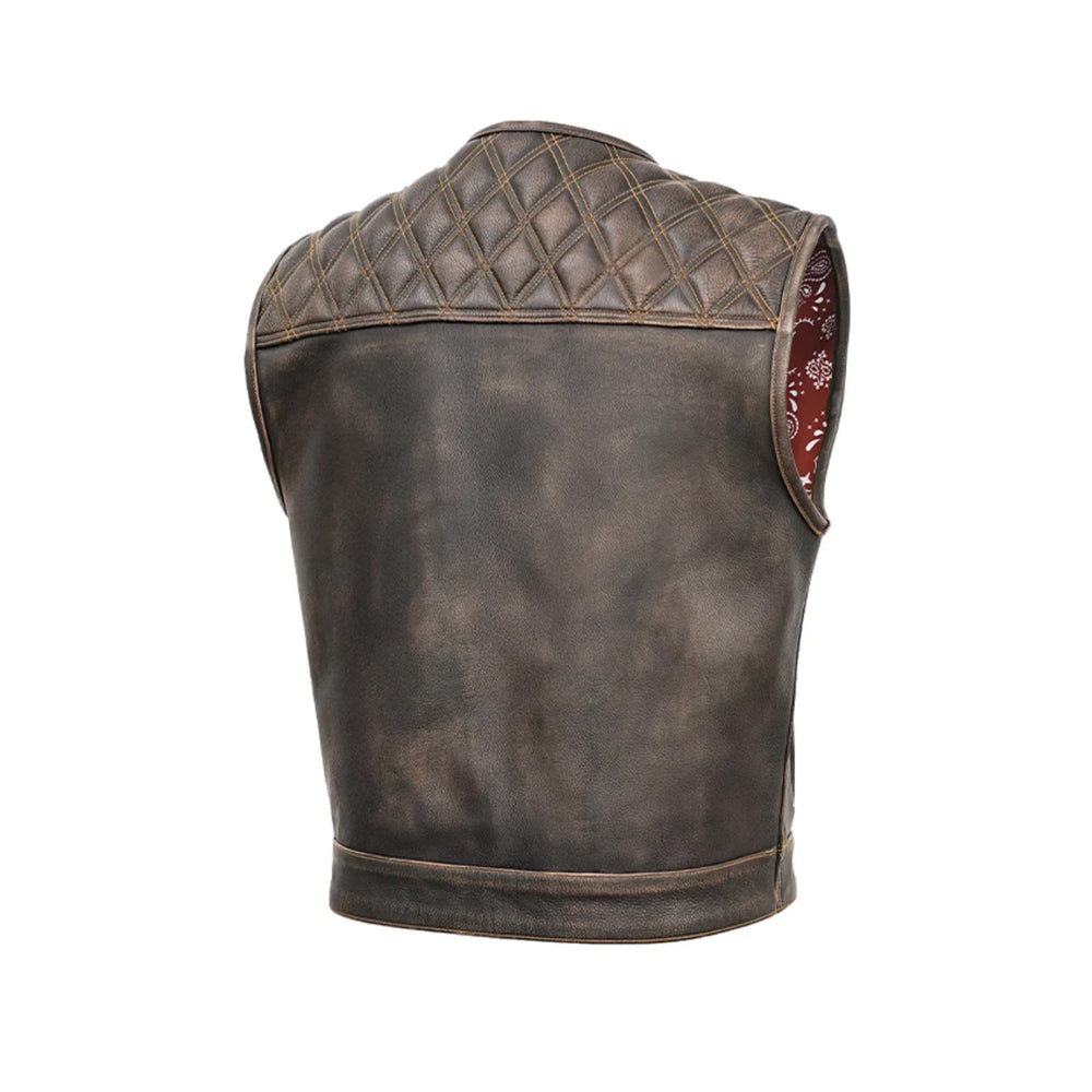 Rust Rider Men’s Motorcycle Leather Vest The Leather Fit