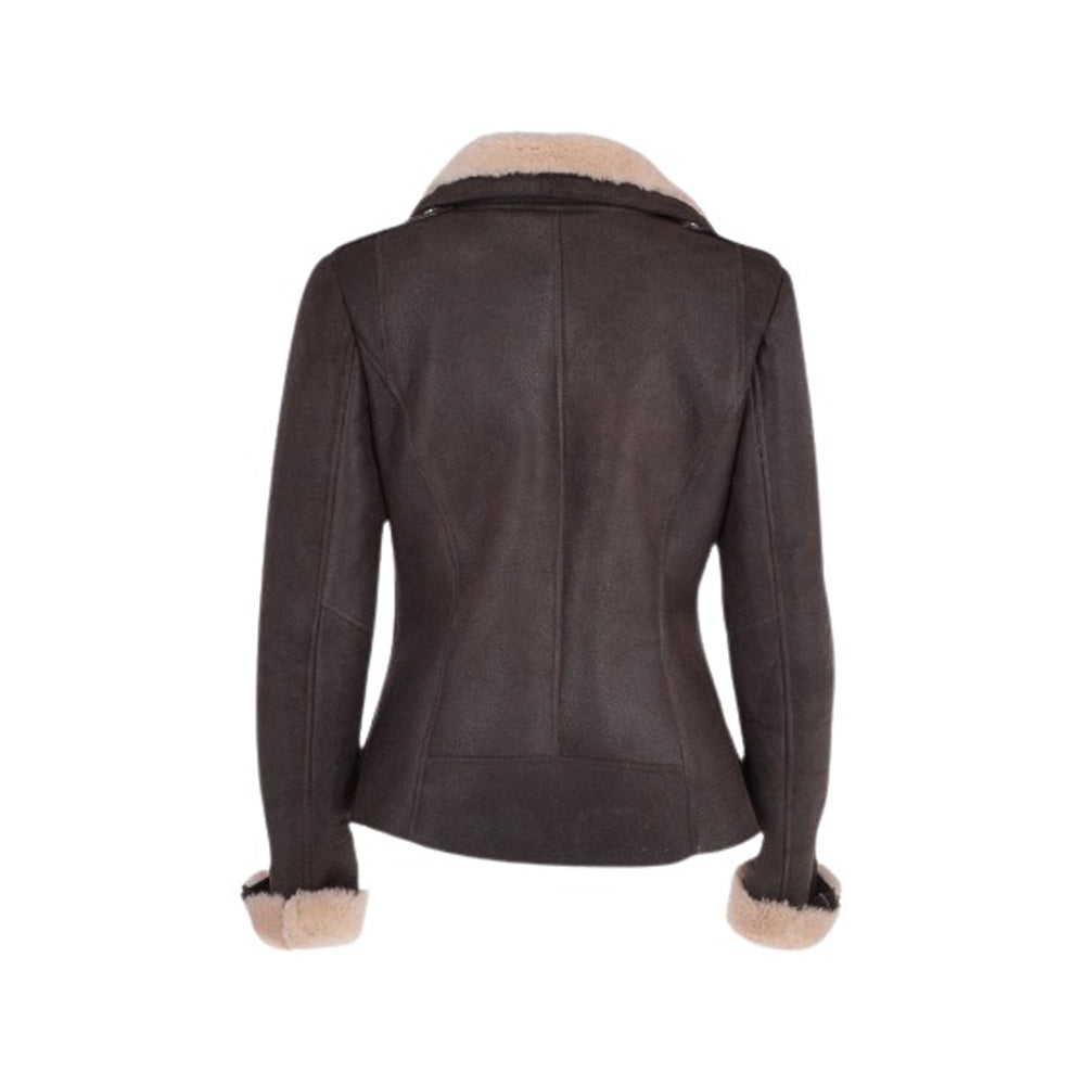 Women’s Luxury Aviator Shearling Bomber Jacket The Leather Fit