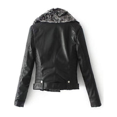 Women Shearling Black Leather Jacket The Leather Fit