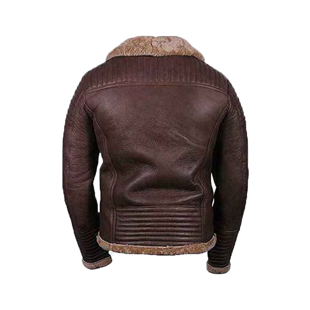 Men’s Sheepskin Shearling Brown Jacket The Leather Fit